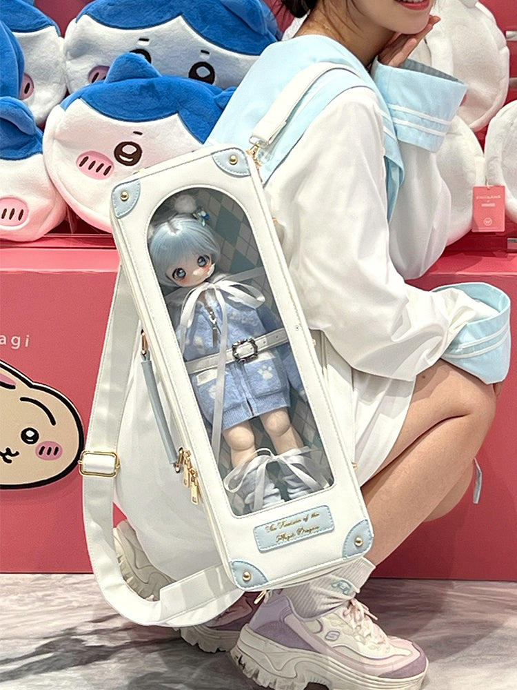 Straps Two BJD Bag Doll 1/4 White with Blue Scale
