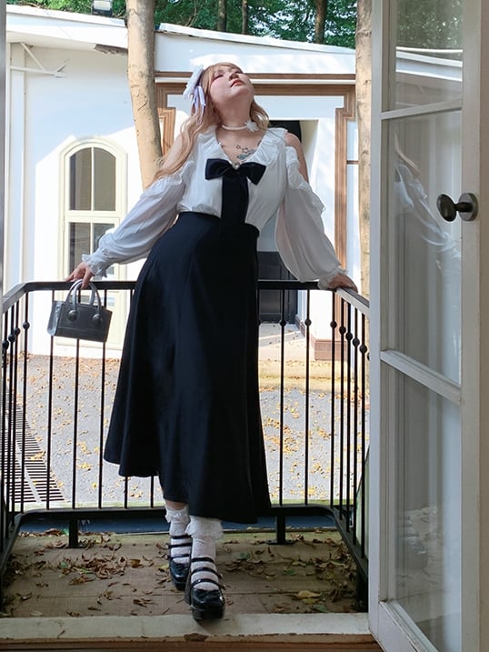 / Bowknot Abnehmbare Schulter Plus Größe Schwarz Taille Kleid Ausschnitt mit Hohe Rosa und