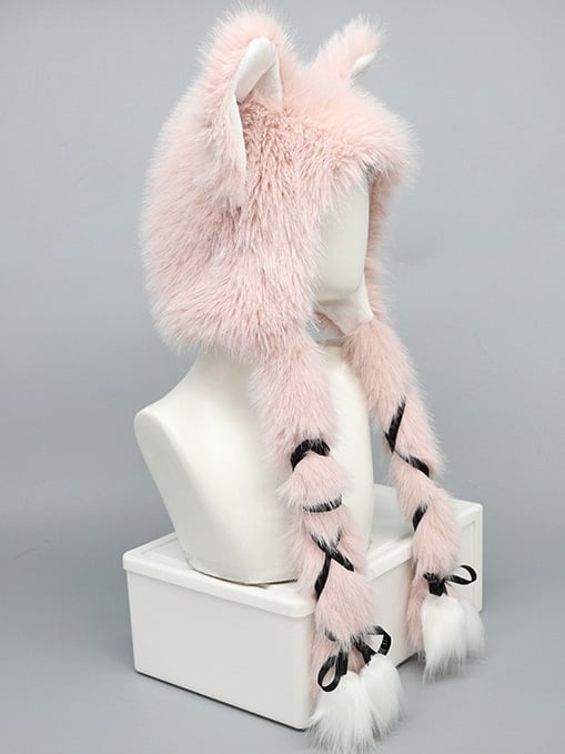 Kitty Hat Plüsch Selbstbindende Riemen Ohr Rosa
