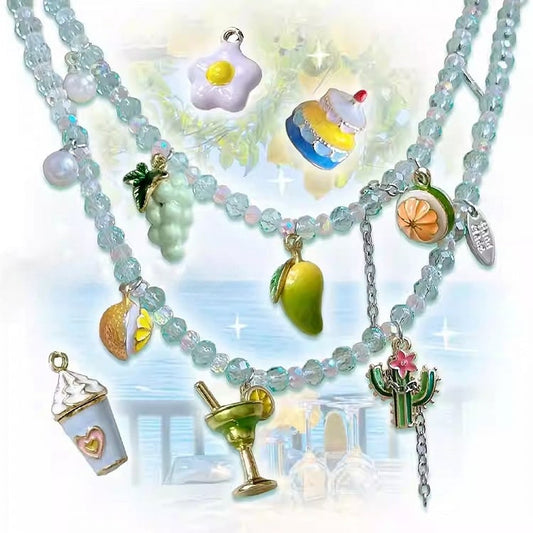 Beaded Necklace Fruit/Cookie 4 Bittersweet Pendant Options