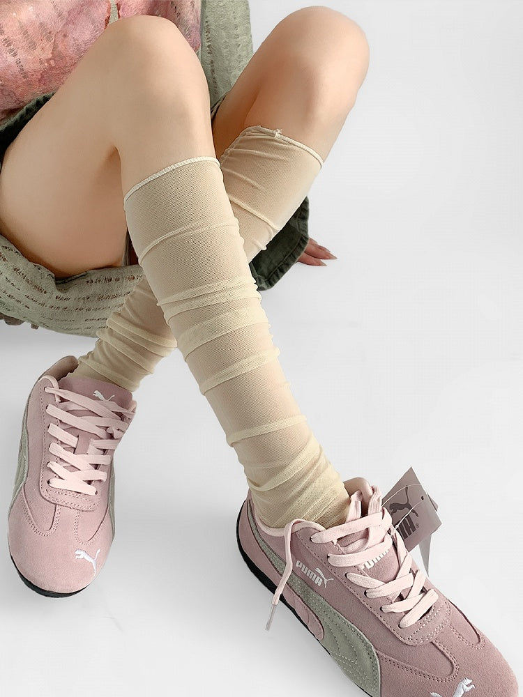 Under-Knee Beige/Pink/White/Nude Loose Stockings