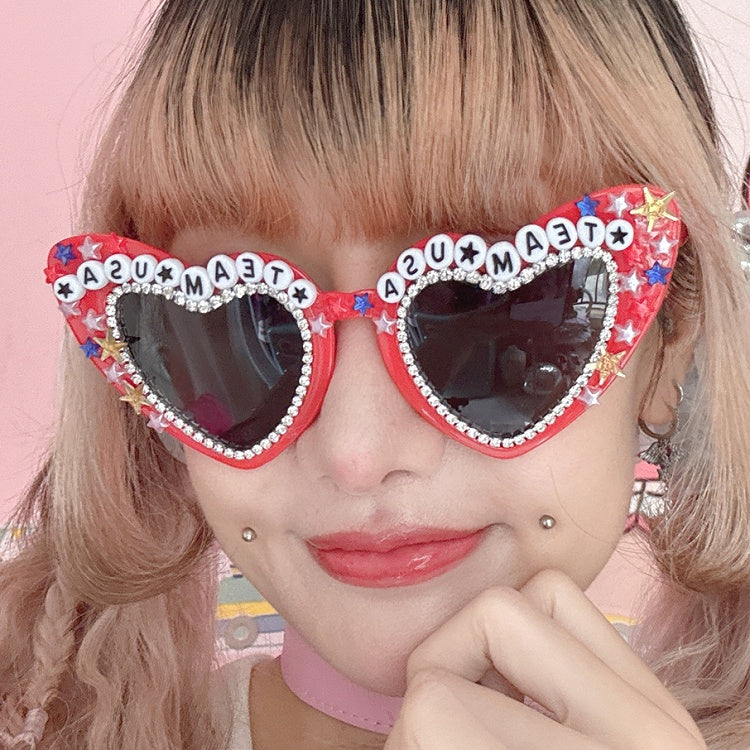 Beaded Letter Sunglasses Design Decorated Options 4