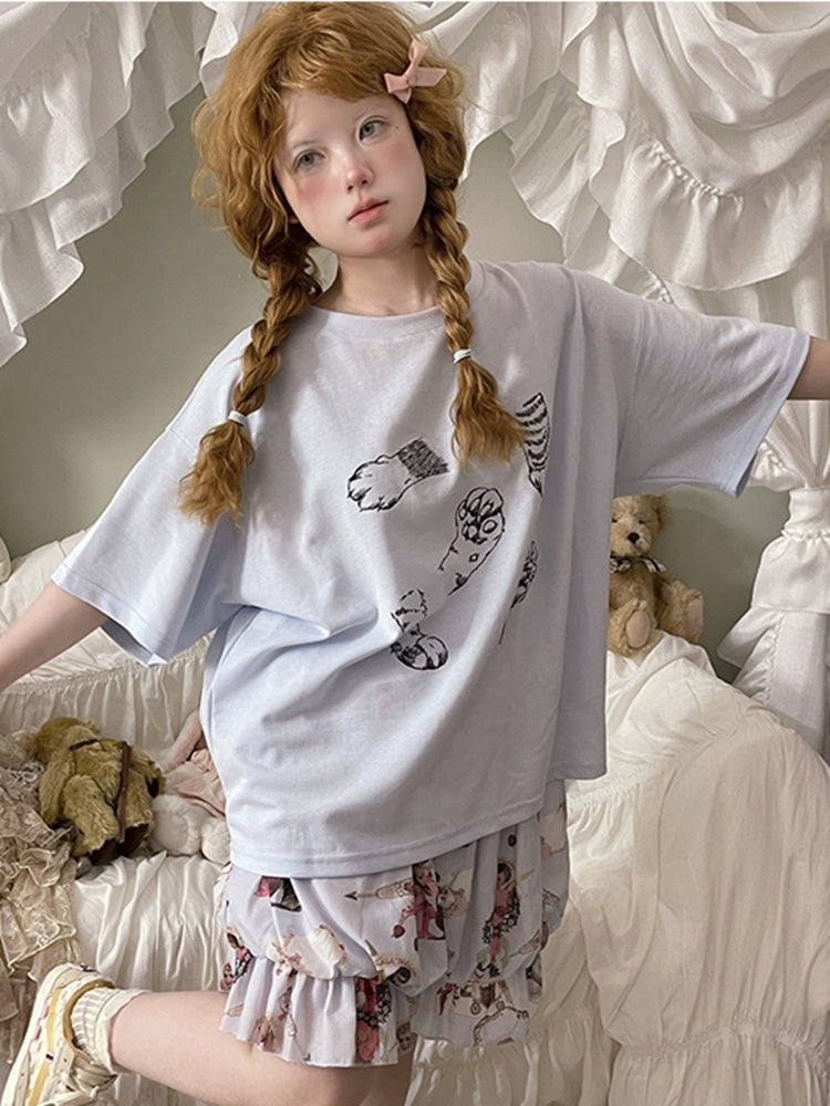 Kitty Claw Print Graphic T-shirt