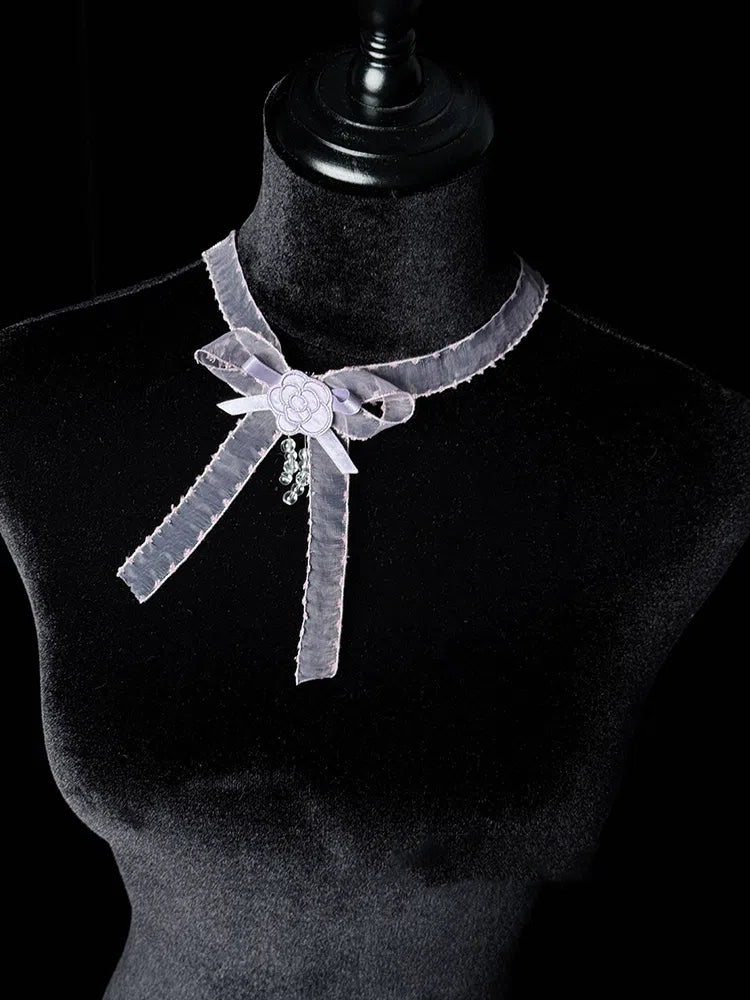 Red Blue Choker Beige Black / Purple