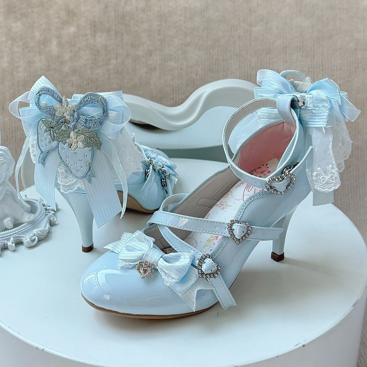 Schuhe Schleife - Abnehmbare PU-Rückseite Elegant Blau