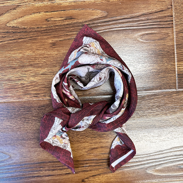 White Red Creamy Kerchief Blue /