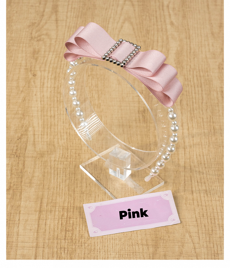 Perlen Quadrat Kei Pink/Pink/Blau/Schwarz Strass Schleife Dusty Jirai KC