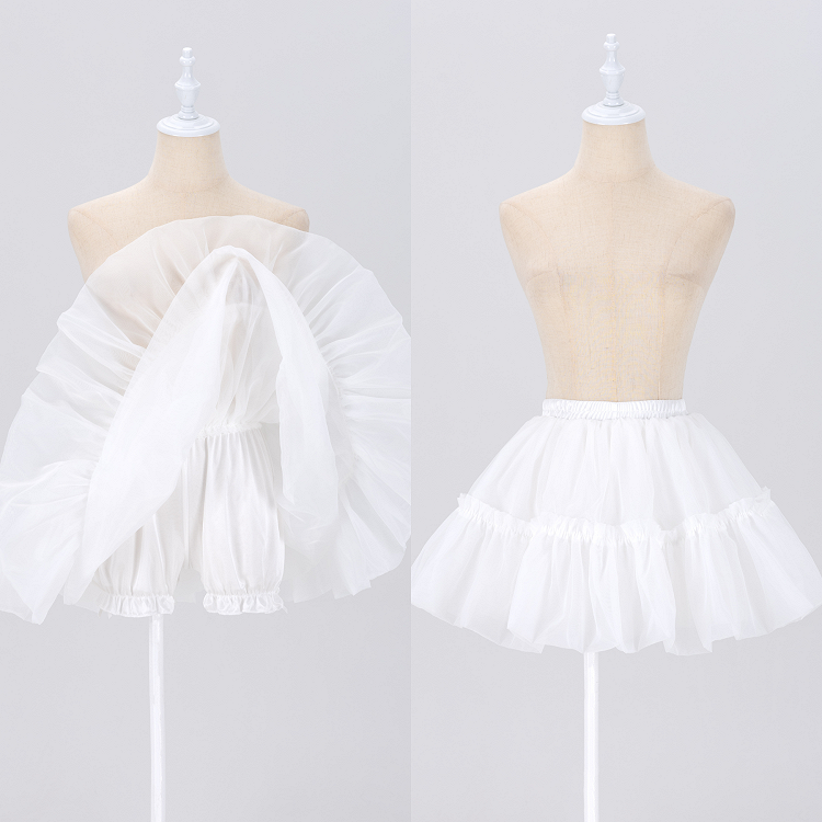 Bloomers with Petticoat Lining Puffy White 37cm