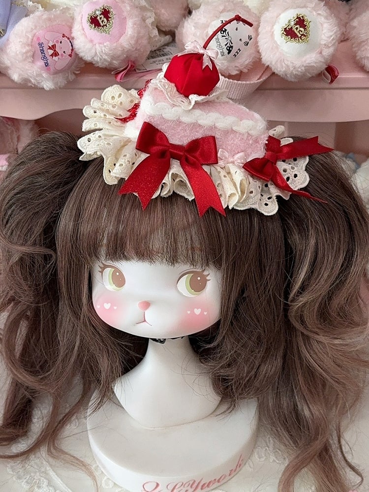 Cake Bowknot Trim 3 Color Cherry Options Lace Mini Details Hat