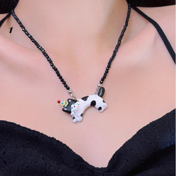 Y2K Cute Puppy and Cat Necklace