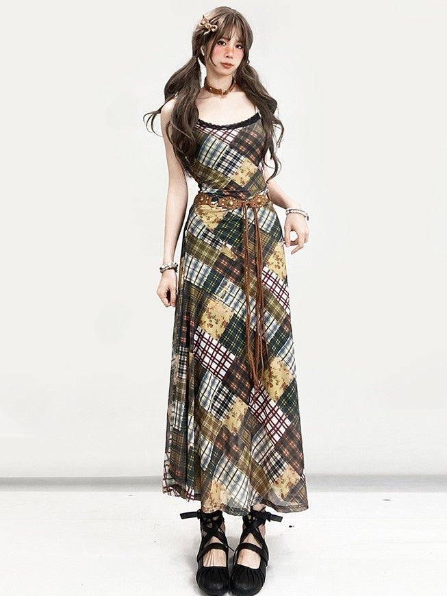 Kawaii Fashion Lace Cami Cardigan Brown Plaid Bittersweet With Millard Dress Pattern