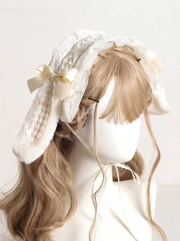 Color – Bunny Options Alice Ribbon Hairdband in Ear Lace lolita Wonderland 7