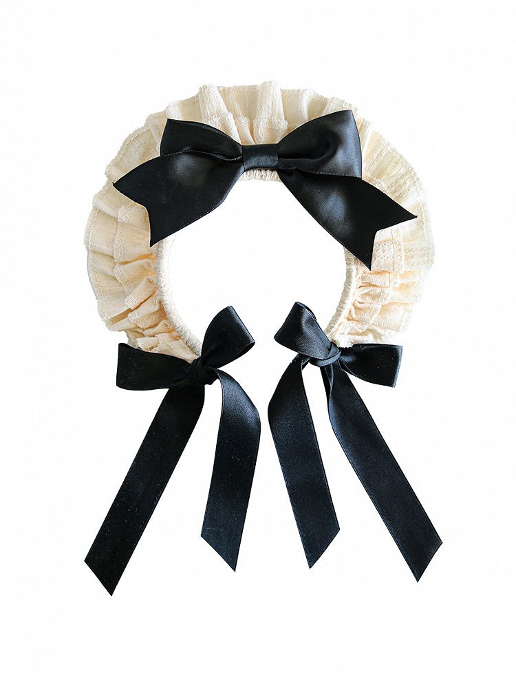 Abnehmbare kurze Lolita-Schürze KC + Kleid-Dienstmädchen-Ärmel Schwarz