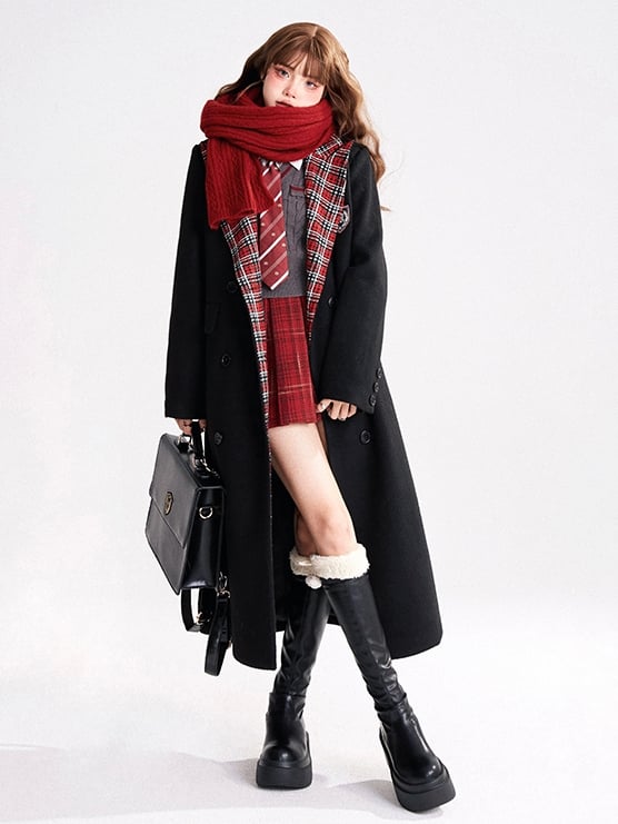 Rock Plaid Pleat Style Box Preppy Rot