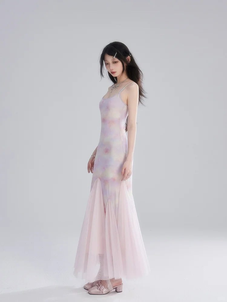 Colorful Tulle Slip Dress Mermaid Skirt