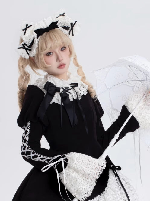 White / Black & White Old School Big Bowknot KC