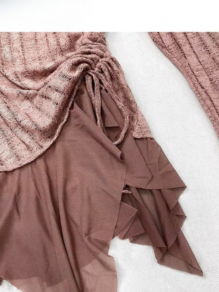 + Scarf Brown Letter Asymmetrical Top Pattern Print Millard Reddish Striped Fashion Hem