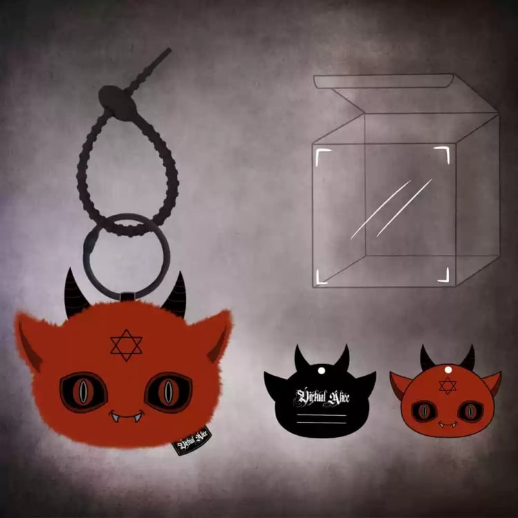 Red Devil Gothic Plüsch Schlüsselanhänger