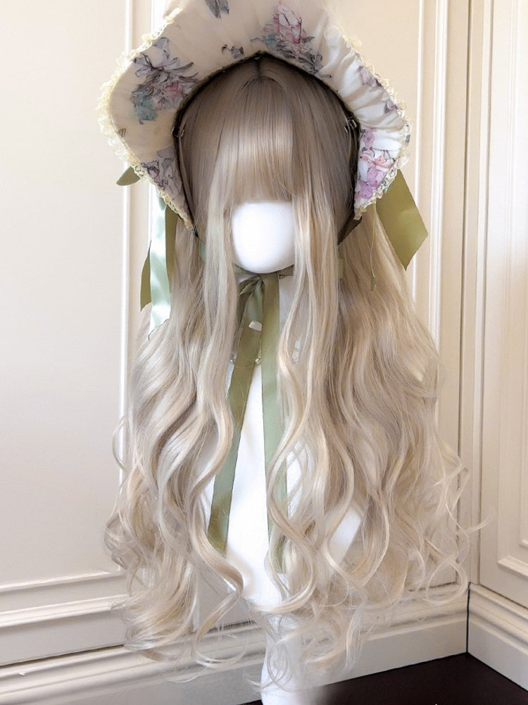 Wig 65CM Full Wavy Bangs Blonde With Length