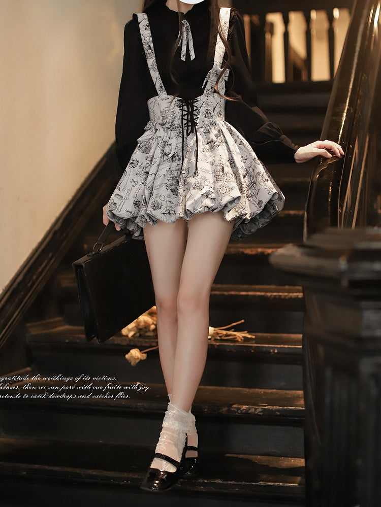 Sleeves Blouse with Pleating Details Black Bishop