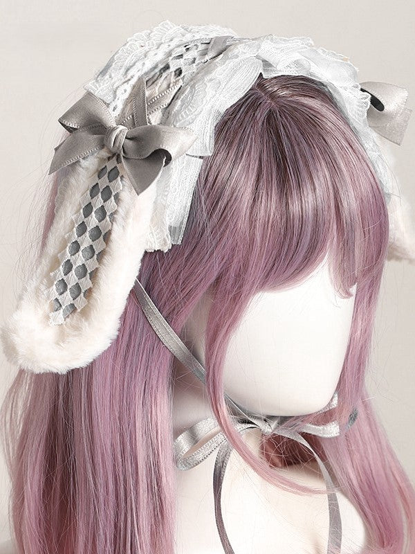 Color – Bunny Options Alice Ribbon Hairdband in Ear Lace lolita Wonderland 7