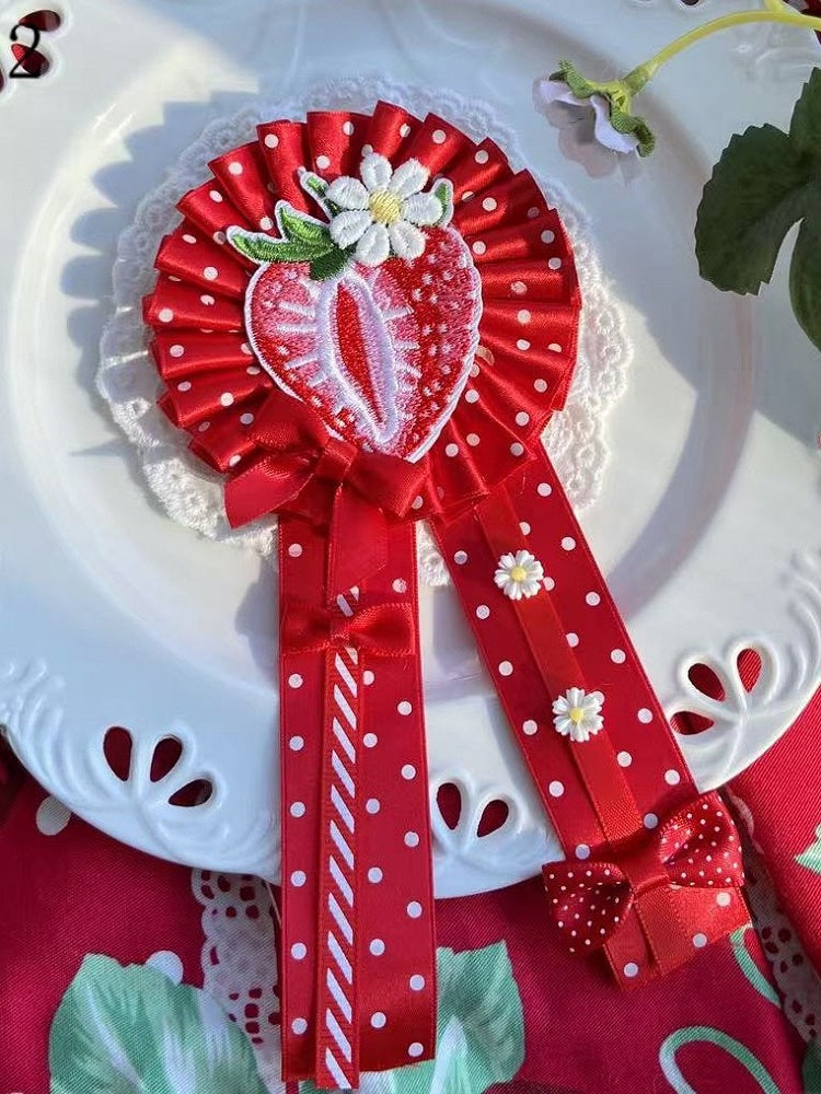 Applique 7 Bowknot Cherry/Strawberry/Cake Options Details