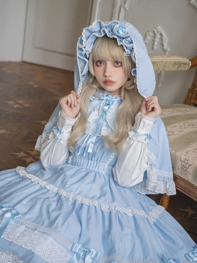Bunny Purple Cape Hood White Ears Blue /