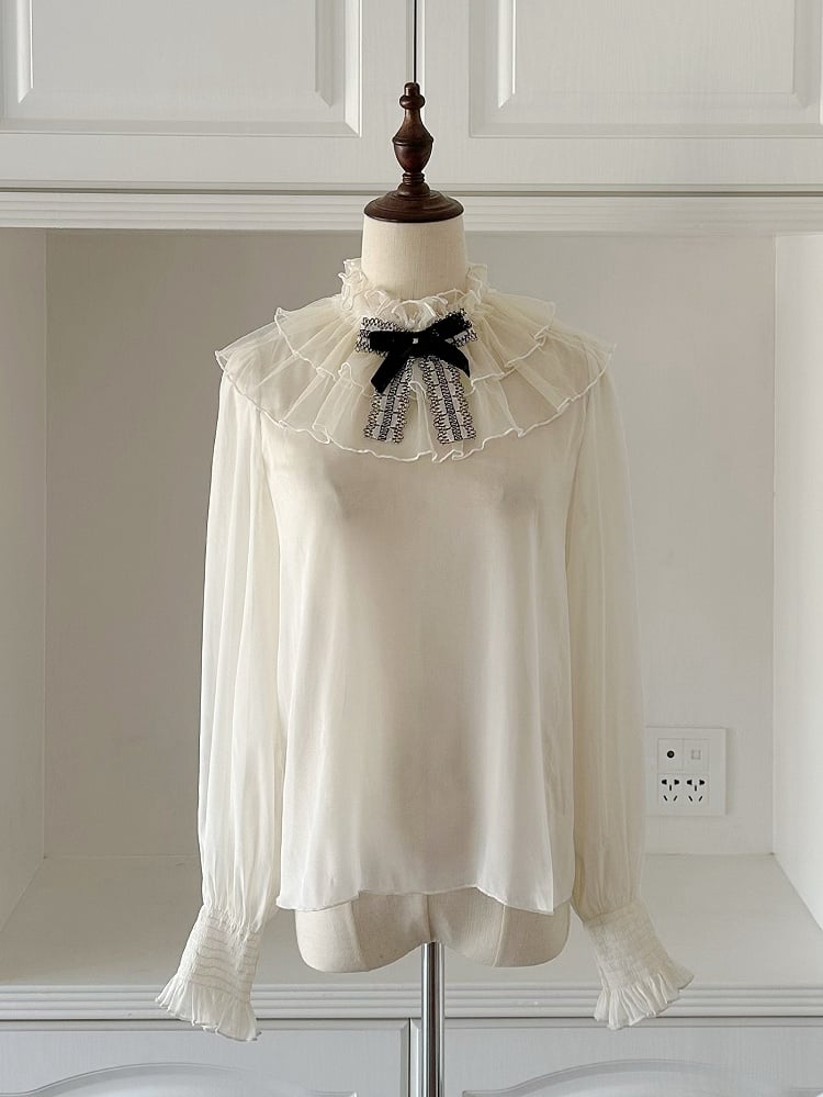 Classic JSK Elegant Layered Full Tulle Slim Bodice Jacquard Hem White Lolita Black Fit Floral Set