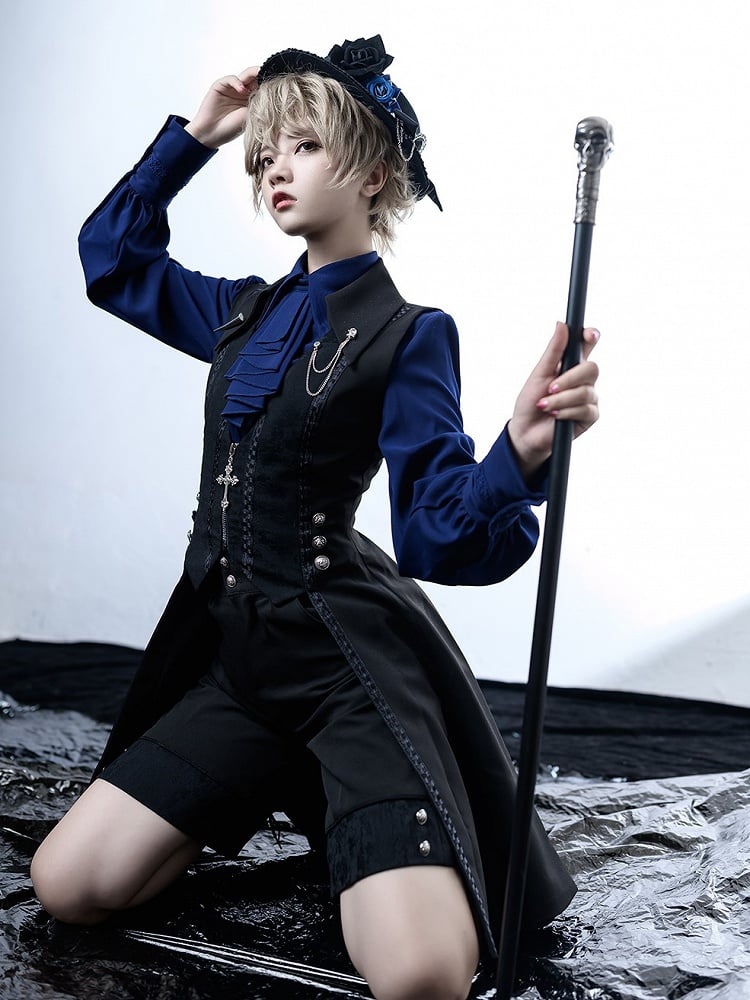 Lolita Waistcoat Tail Fashion Ouji Black