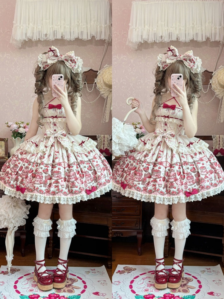 and Lolita Skirt Sweet Strawberry Jumper Teddy Print