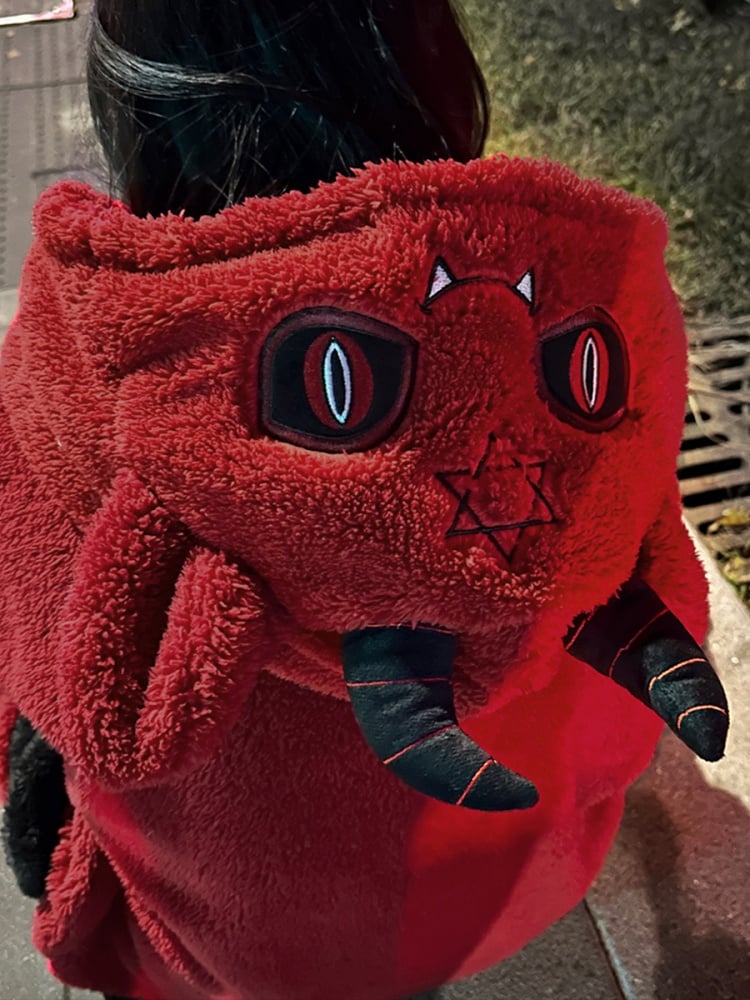 Red Devil Gothic Winter Plüsch Pyjama Nachthemd