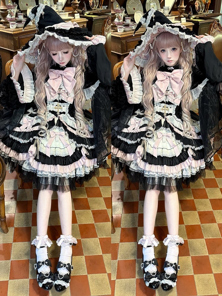 Wedge Janes Fashion Schuhe Cut-out Heels Herz Kei Mary Jirai Schwarz Gyaru
