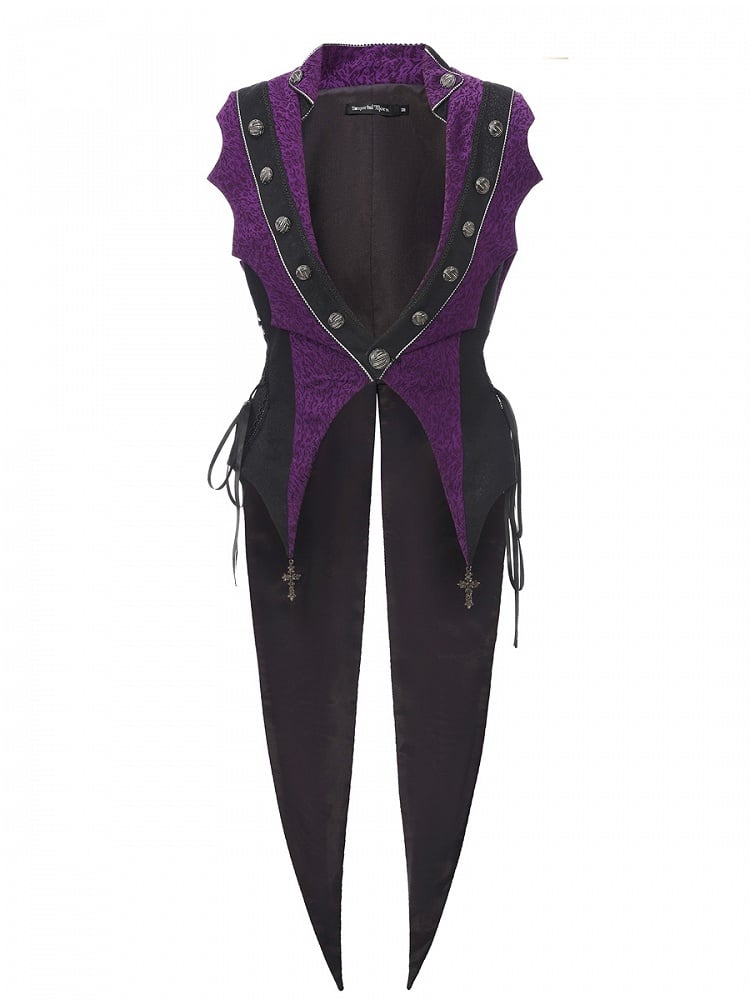 Stil Elegante Prinz Weste Lolita Frack Ouji Lila Charms Kreuz mit
