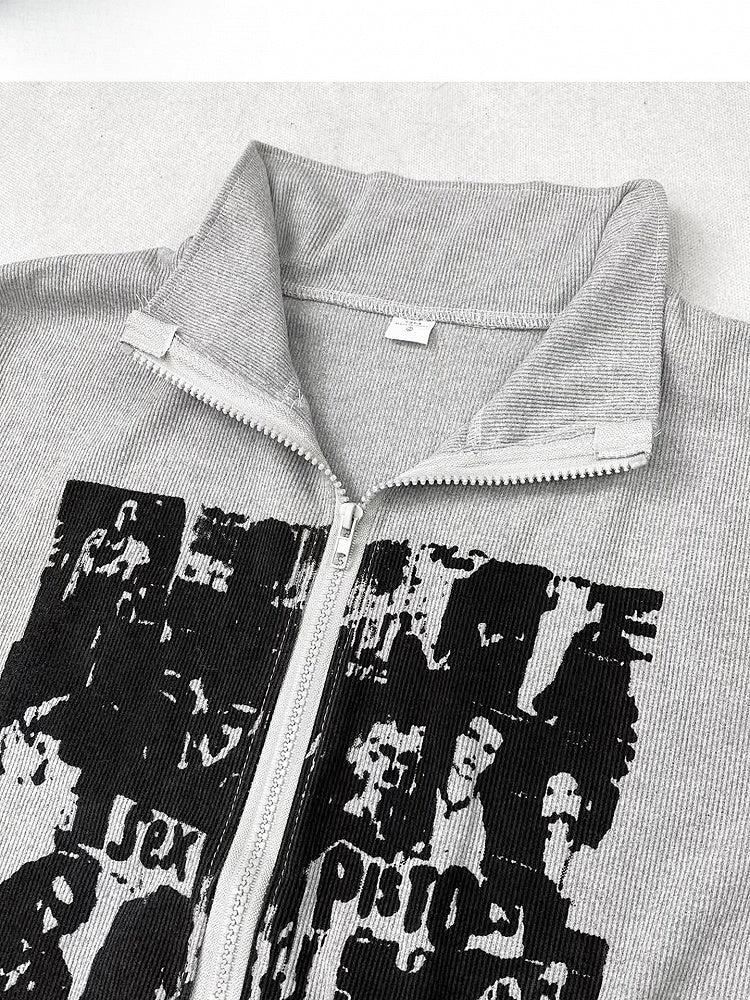 Jacket Bittersweet Print Design Gray