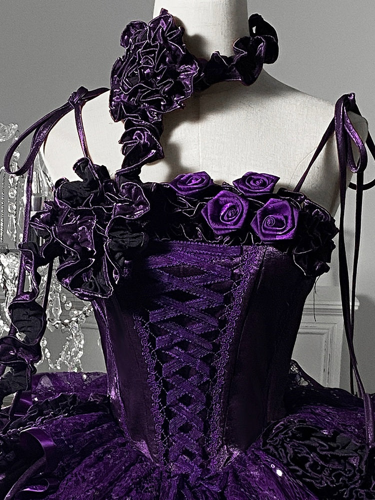 Choker Purple Flower