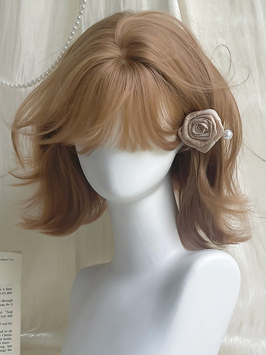 Bangs Short Wavy 33cm With Air Brown Wigs