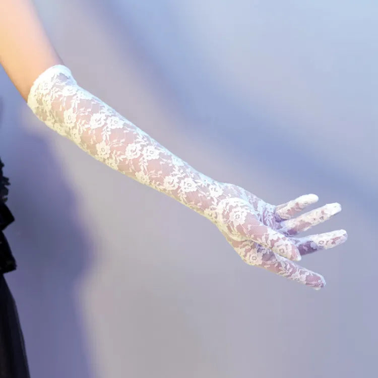 Gothic Nun Clearance-White Lolita Lace Gloves