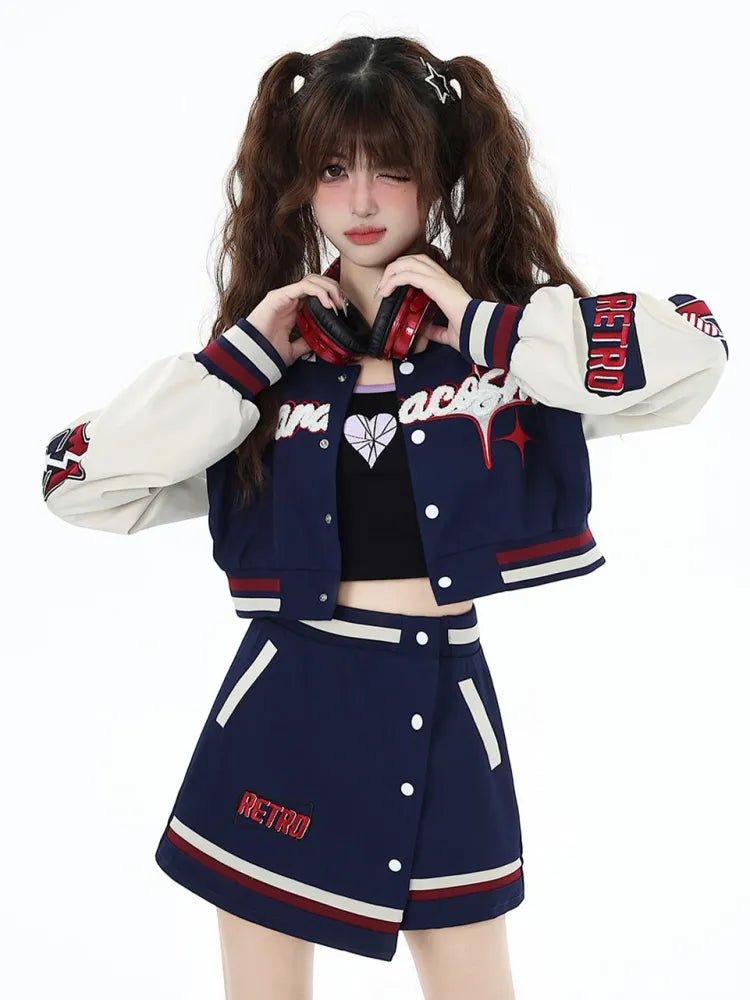 Skirt Mini High Blue Waist