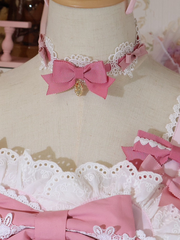 Details Pink Bowknot Choker