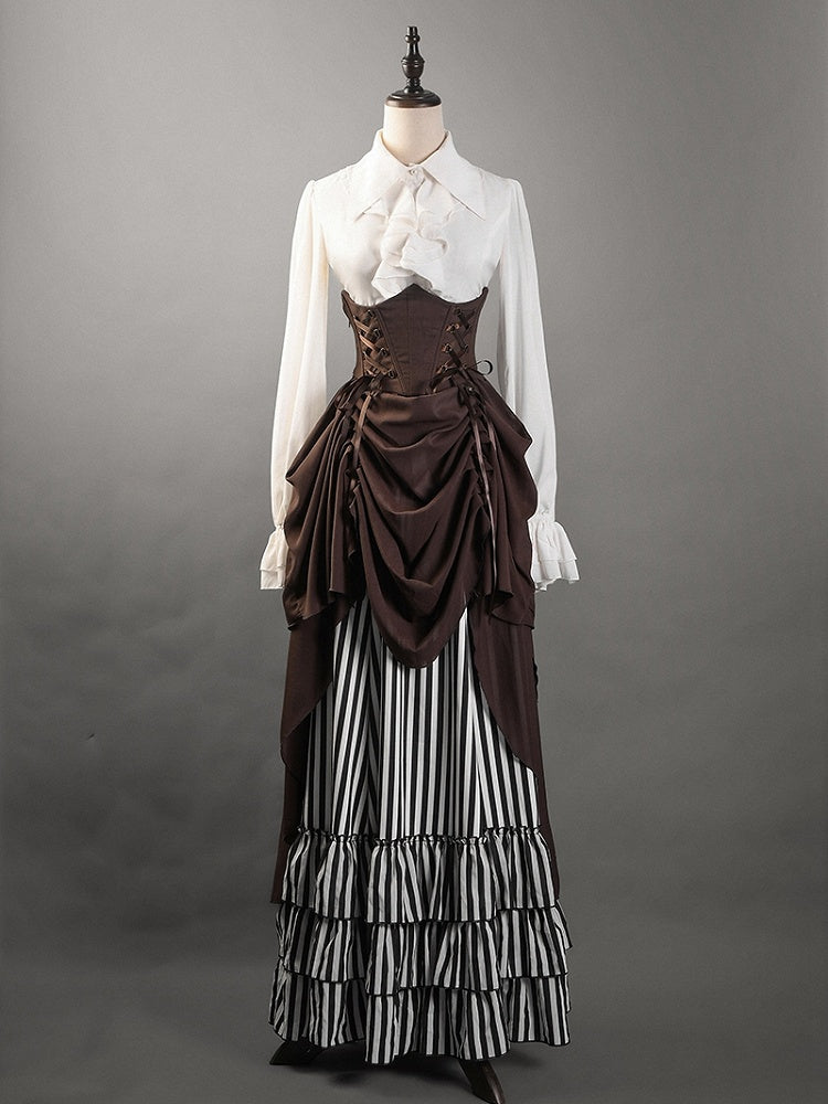 Brown Under Bust High Waist Corset Belt