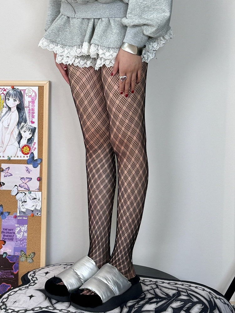 Tights Black Plaid