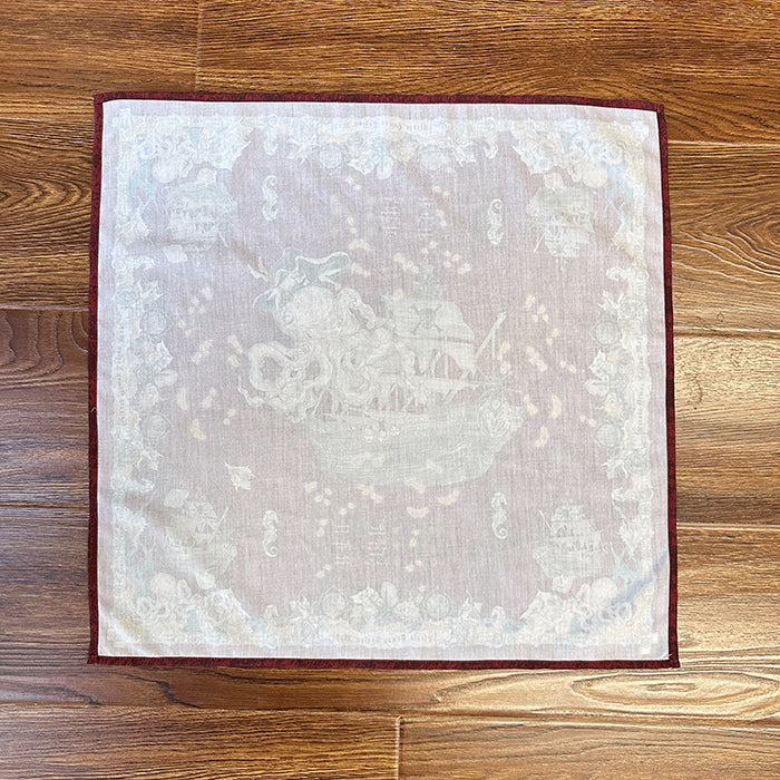 White Red Creamy Kerchief Blue /