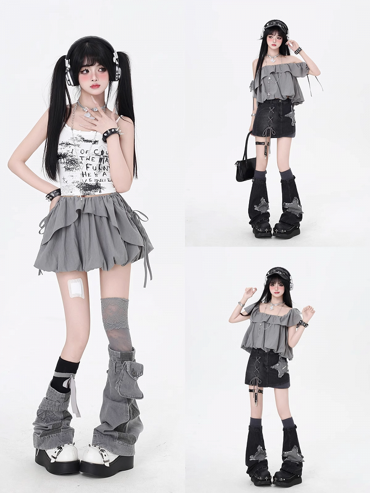 Top/Bubble Gray Skirt Three Wear Ways