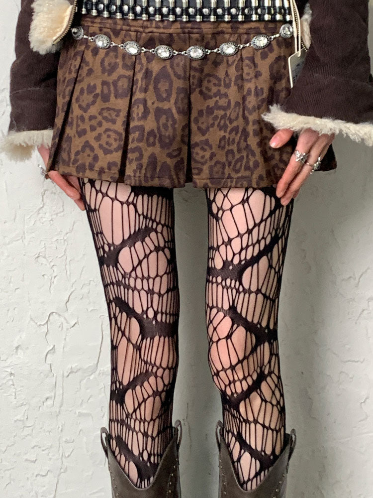 Black Gothic Asymmetrical Hollow-out Tights