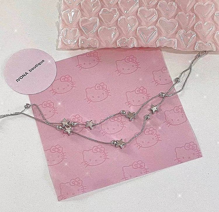 Silver Bracelet Stars Double Layered