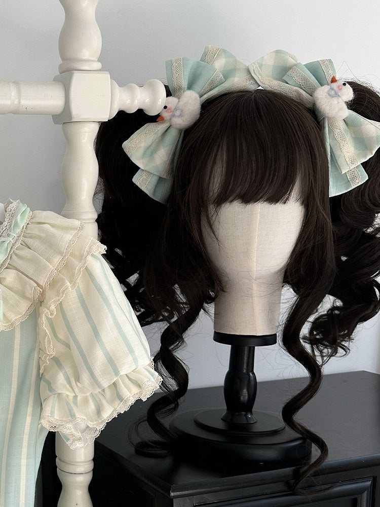 Entlein Grün Haarspange Verziert Bowknot Plüsch