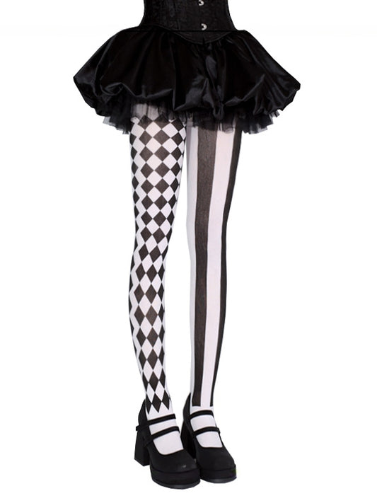 バイブス アシンメトリー ピエロ / ブラック レッド タイツ サーカス プリント