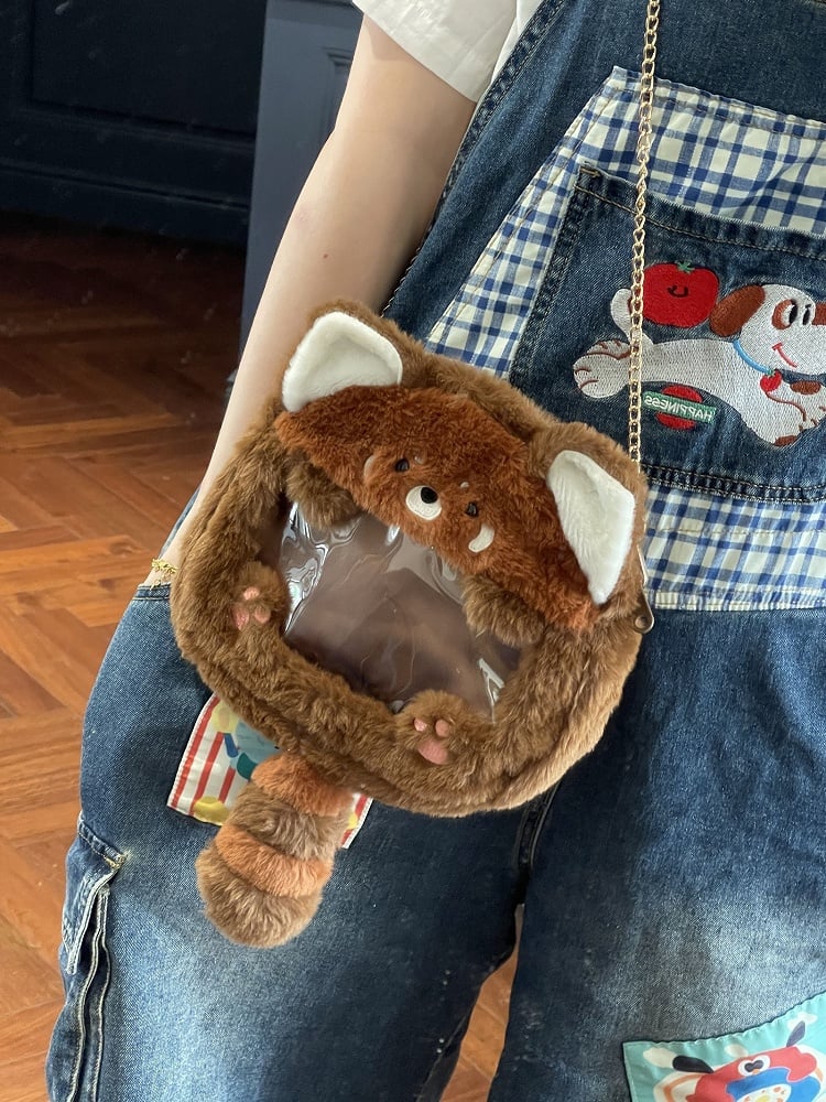 Panda Crossbody Ita Plush Red Cute Brown Bag