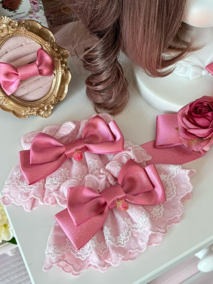 Strawberry Bowknot Wrist Pink Cuffs Charm