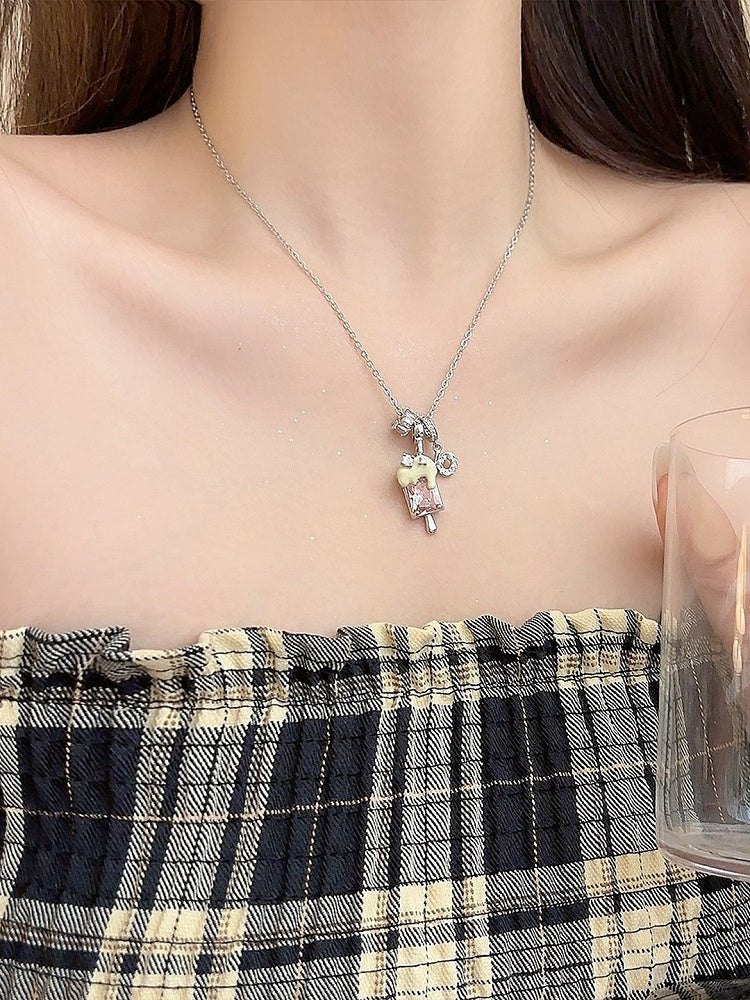 3 Ice Pendant Options Cream Necklace